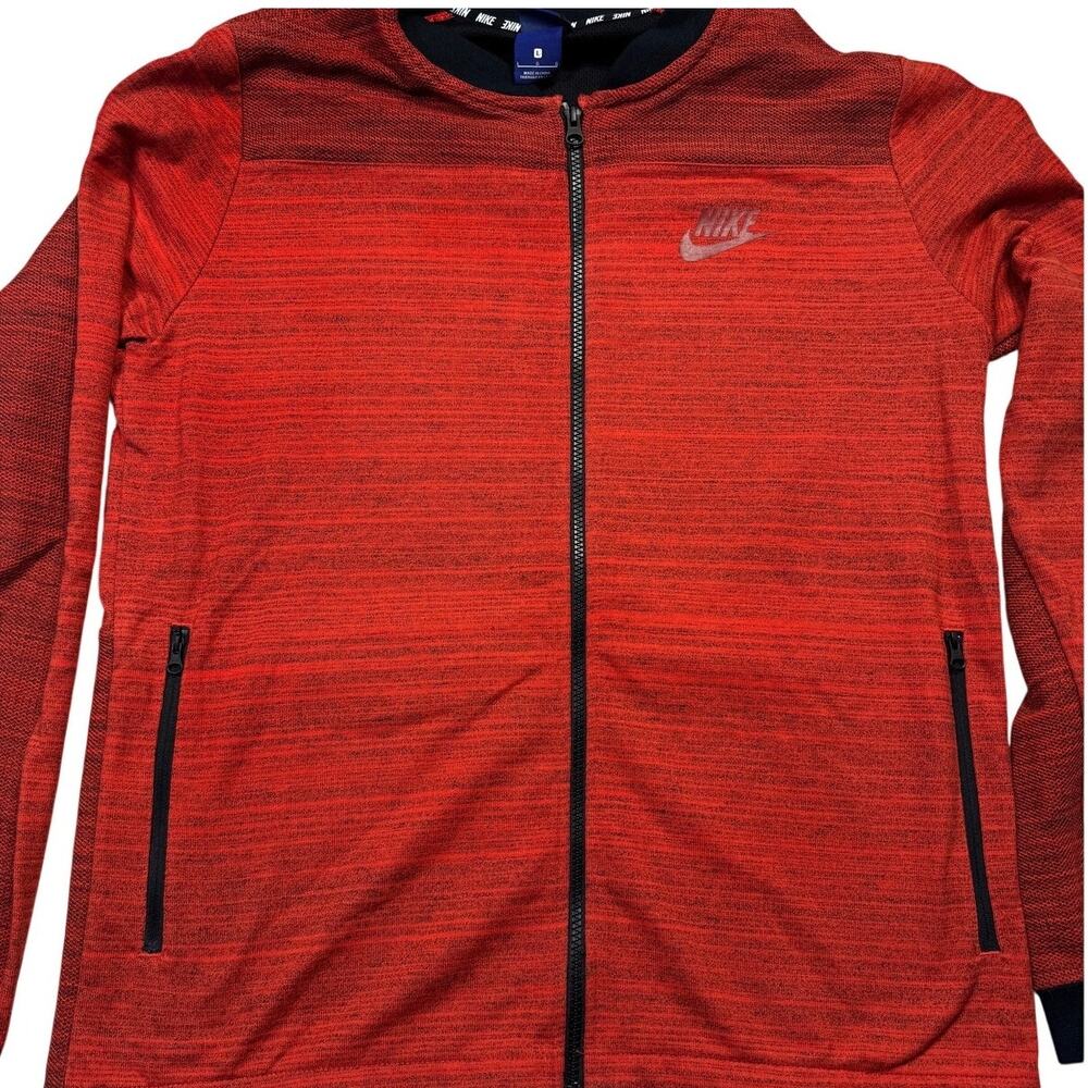 Nike Tech Knit Full Zip Track Jacket Red Heather Gorpcore Athleisure Mens Sz Lg